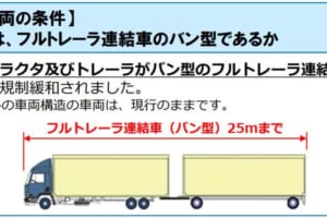 ダブル連結トラックの走行を認可