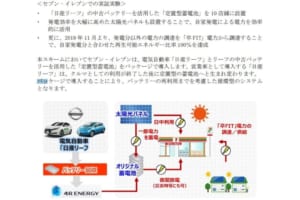 日産が「定置型蓄電池」普及の実証実験を開始