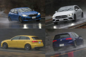 【比較試乗】「メルセデスAMG A35 4マチック vs BMW M135i xドライブ vs アウディS3 スポーツバック vs VWゴルフ R」日常と非日常を演じ分けるピリ辛コンパクトハッチ