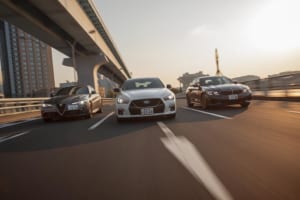 【比較試乗】「日産スカイライン400R vs BMW M340ixDrive vs アルファ・ロメオ・ジュリア・クアドリフォリオ」和製スポーツセダンが欧州の列強に挑む