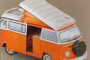 VWの伝説的なキャンパー「タイプ2」の段ボール製1/18スケールキット【新書紹介】