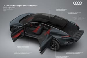 BEVコンセプトカー「スフィア」の集大成！ エレガントなラグジュアリースポーツカー「アウディ アクティブスフィア コンセプト」発表