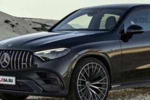 【スクープ】V8ユニットから直4ハイブリッドへスイッチ！ メルセデスGLCクーペの高性能版AMG「GLC 63」次期型はド迫力フェイスで登場！