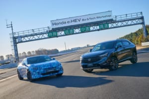 新型「プレリュード」や「ヴェゼル」仮装の実験車に試乗！ ホンダ次世代「e:HEV」強化の詳細が明らかに