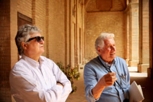 ジョルジェット・ジウジアーロ（右）とファブリツィオ・ジウジアーロ（左）の親子。