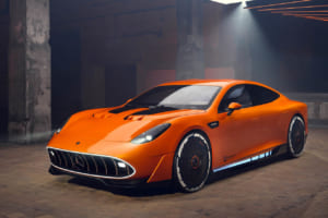 CONCEPT AMG GT XX：低い位置に横長のグリルが構えるフロントフェイスは、以前にメルセデスが公開したヴィジョンC111というコンセプトモデルの流れを汲んでいる。0.198のCd値は、このまま量産化されると乗用車では世界トップになるかもしれない。