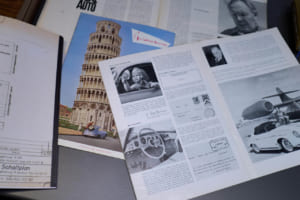 1958年製ポルシェ356Aクーペの歴史を物語る当時の雑誌