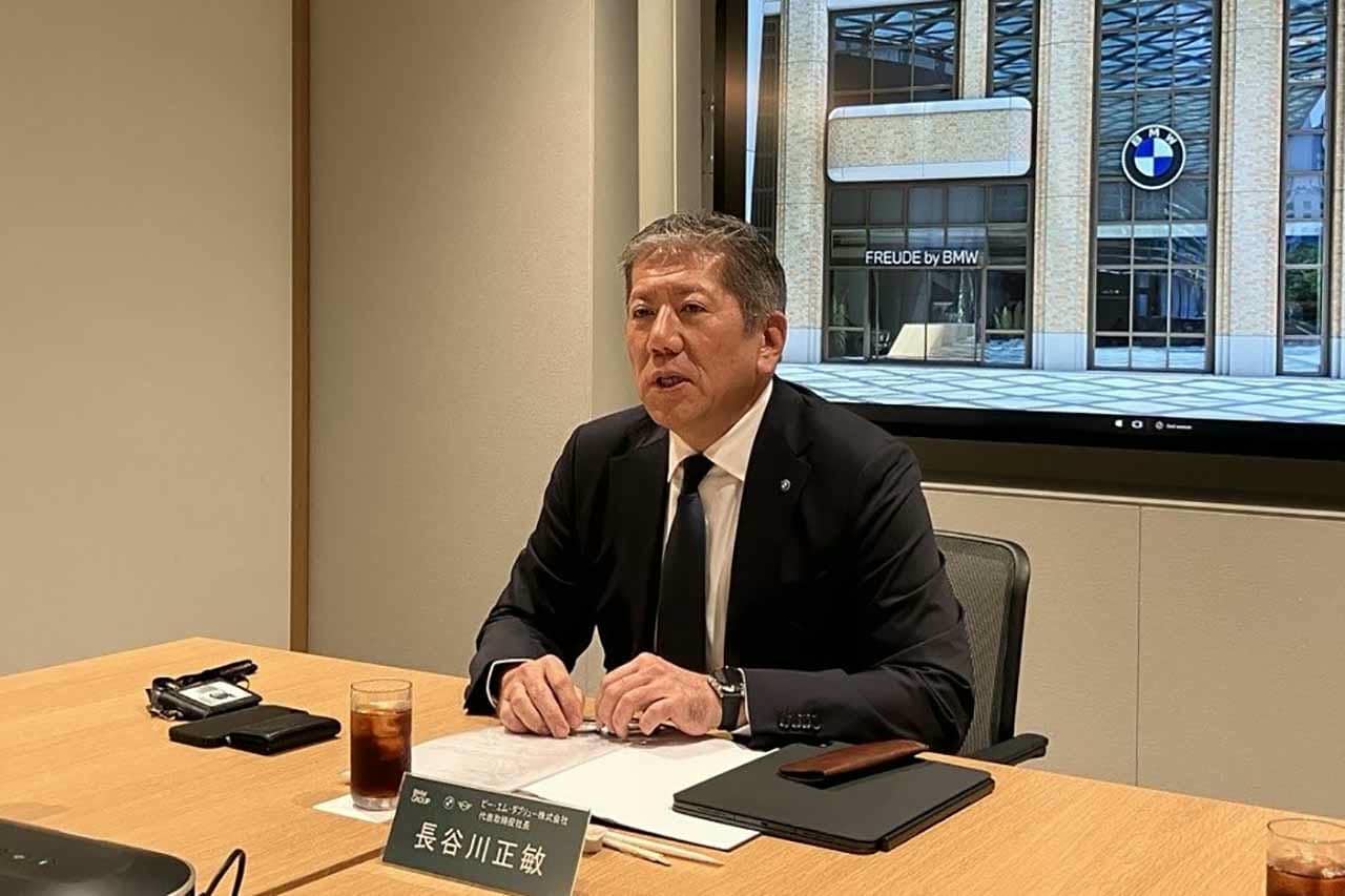 記者懇談会での長谷川社長