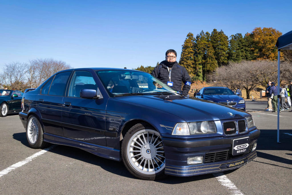 1993年式 アルピナ B3 3.0/1（E36型）：オーナーの根本修平（shiron）さんは、現在、2013年式のスバルXV 2.0i-L（GP7）も愛用中。2023年に購入したそうだ。