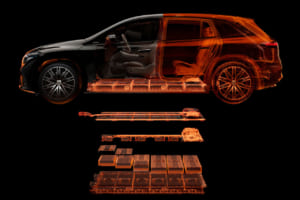 メルセデス・ベンツの「Defining Electric Safety」キャンペーンで、世界で最も安全な車を製造する8段階の安全コンセプトが、車両のフロアにあるバッテリーを保護する。