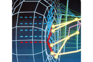 1982年「世界初の画期的なマルチリンク・リアサスペンション」を搭載した190/W201シリーズ。後輪は各々適切に配置された「5本のリンク」によって位置決めされ、快適な乗り心地に必要なしなやかさを持ち、操縦性への悪影響を抑え、路面からのショックを吸収し、優れたロードホールディングを実現。今や高級車の主流。写真はその大型図解。