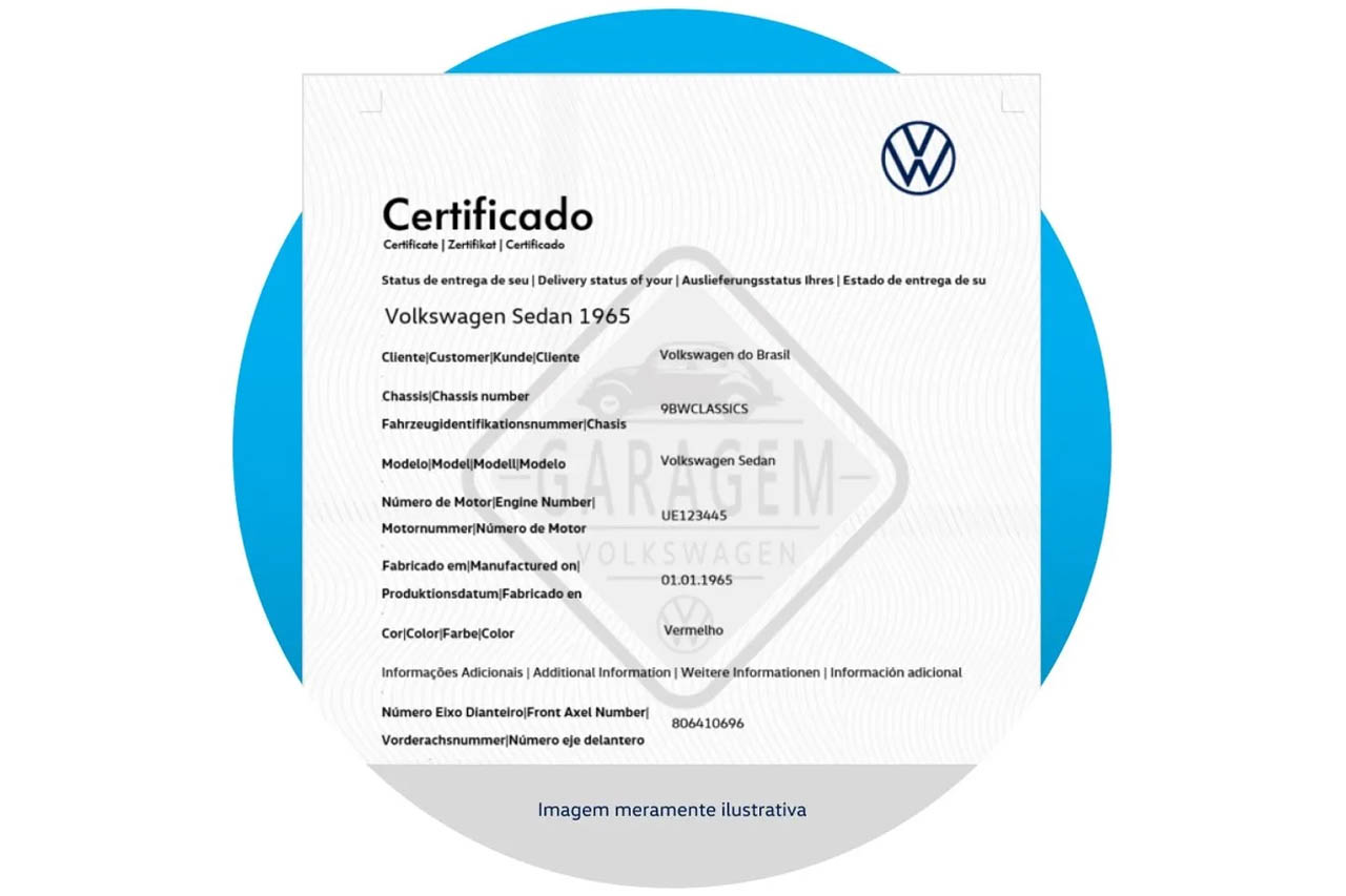 フォルクスワーゲン ブラジル法人が発行するクラシック認定証