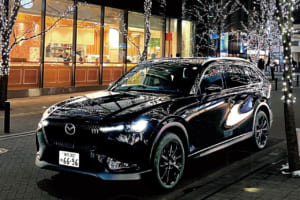 マツダ CX-80 XDプレミアムスポーツ:XDに新設されたプレミアムスポーツのエクステリアは、ハイブリッド系のプレミアムモデルとは異なり、XDドライブエディションと共通。各部をブラックでまとめているのも同様。