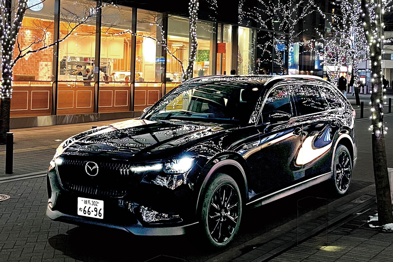 マツダ CX-80 XDプレミアムスポーツ:XDに新設されたプレミアムスポーツのエクステリアは、ハイブリッド系のプレミアムモデルとは異なり、XDドライブエディションと共通。各部をブラックでまとめているのも同様。