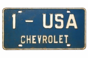 シボレーの広告写真用プレート「1-USA」