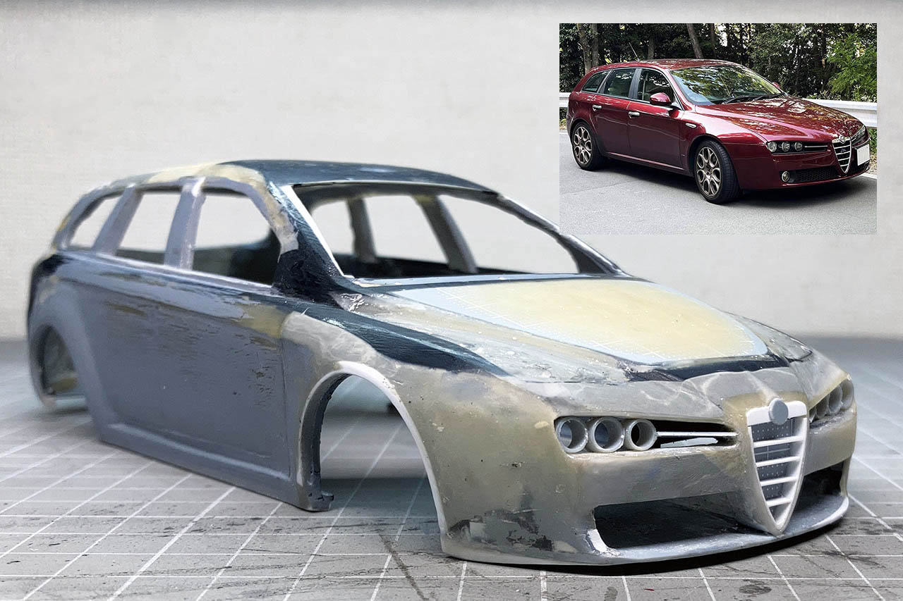 細部を作り込みボディがいよいよ完成か!? 愛車「アルファ・ロメオ159スポーツワゴン」のフルスクラッチに挑む・第7回【LE VOLANTモデルカー俱楽部】