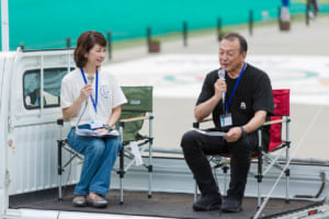 第13回ジャパンEVラリー白馬2026：BYD東福寺厚樹社長（右）