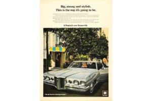1970年型ポンティアック・ボンネヴィル広告・VK/AF画(フランス・パリ8区、ル・マティニョン)