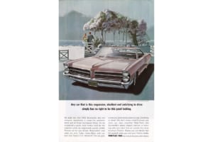 1965年型ポンティアック・ボンネヴィル広告・VK/AF画(イタリア・コモ湖畔、チェルノッビオ、ヴィラ・デステ