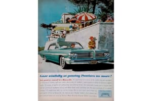 1962年型ポンティアック・ボンネヴィル広告・VK/AF画(エストリル・ビーチクラブ)