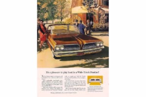 1961年型ポンティアック・ボンネヴィル広告・VK/AF画(フランス・パリ8区、ル・マティニョン)