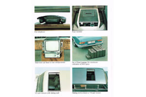 室内も好みのレイアウトによって発注可能。自動車電話、TV、スライディングルーフなど。