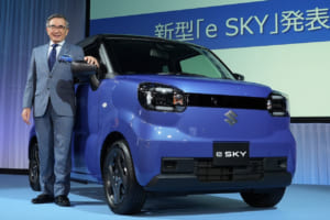 【新型e SKY】伝統の「小・少・軽・短・美」を完全電動化。航続310km・212万円から始まるスズキ渾身の初軽EV